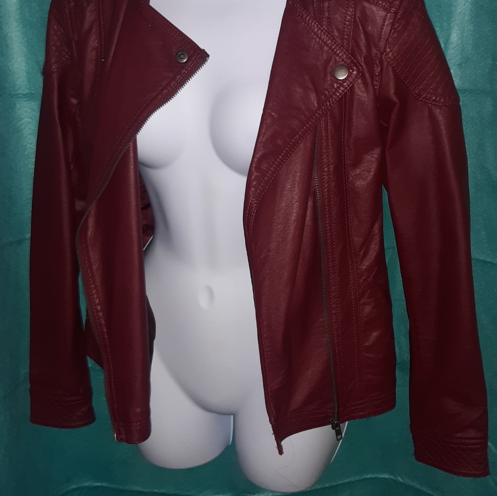 Cranberry soft pleather jacket